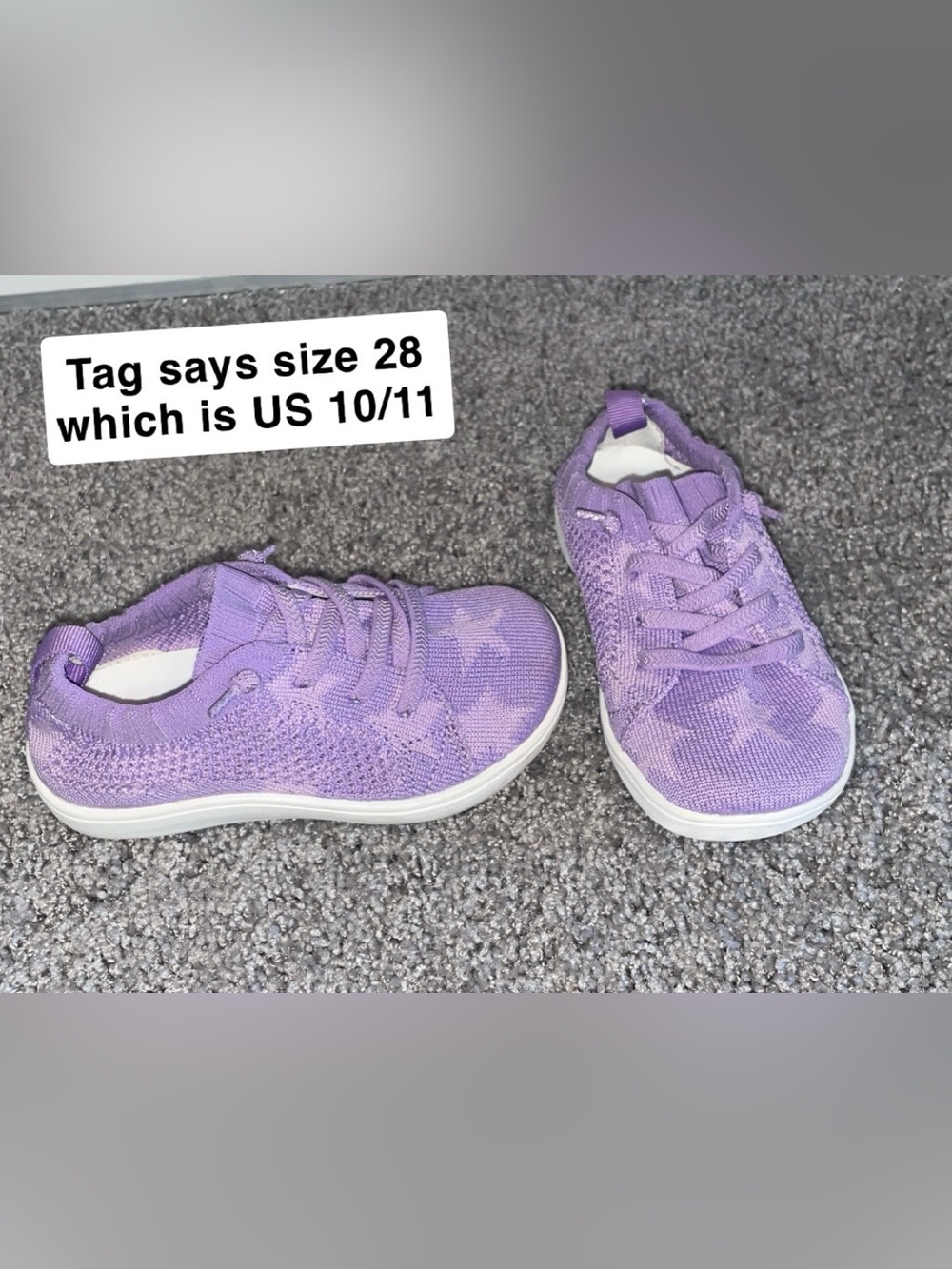 Kids Purple Knit Sneakers - Unbranded